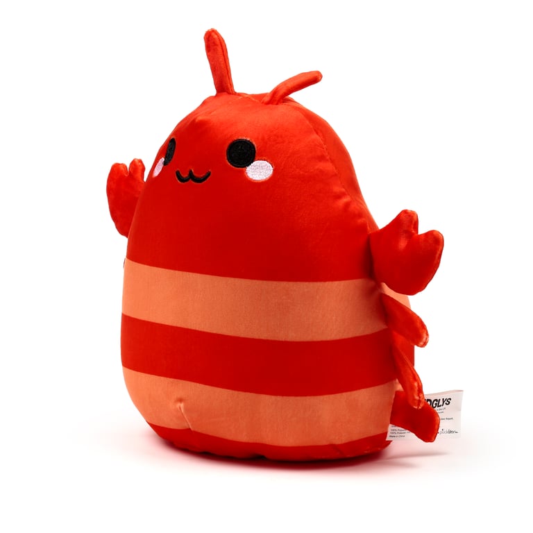 Squidglys Adoramals Pierre the Lobster Velboa Plush Toy - CE & UKCA Marked