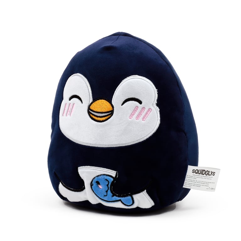 Squidglys Adoramals Ocean Nico the Penguin Plush Toy - CE Marked & EN71 Compliant Velboa Fabric