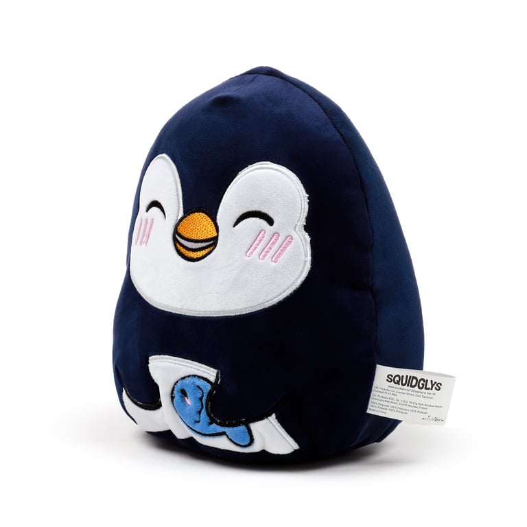 Squidglys Adoramals Ocean Nico the Penguin Plush Toy - CE Marked & EN71 Compliant Velboa Fabric