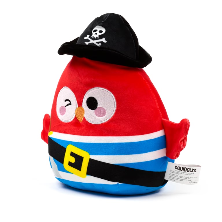 Squidglys Plush Toy - Jolly Rogers Pirates CE/UKCA Marked Velboa Material En71 Compliant