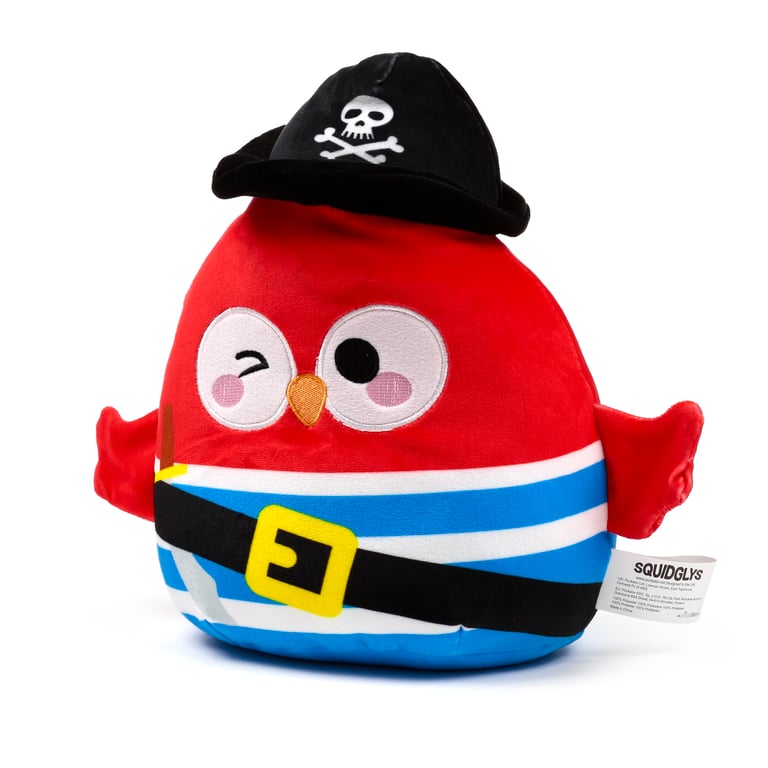 Squidglys Plush Toy - Jolly Rogers Pirates CE/UKCA Marked Velboa Material En71 Compliant