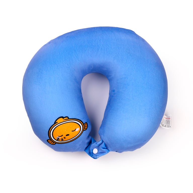 Finley the Clownfish 2-in-1 Travel Pillow and Plush Toy - 95 Polyester Construction with Horseshoe Shape Design