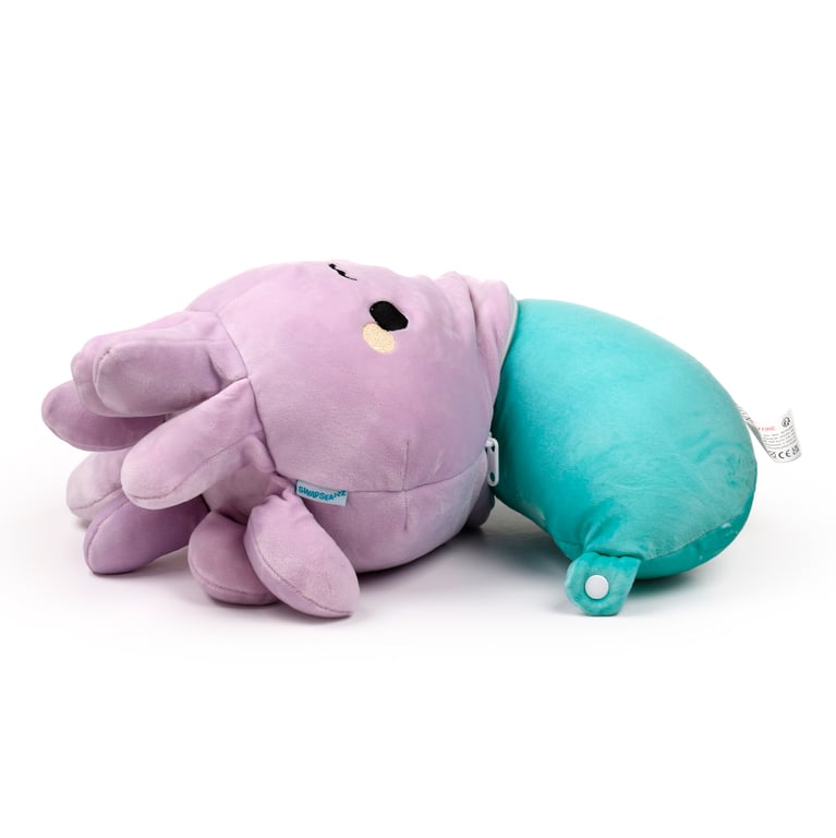 Swapseazzz 2-in-1 Travel Pillow & Octopus Plush Toy - Convertible Horseshoe Design