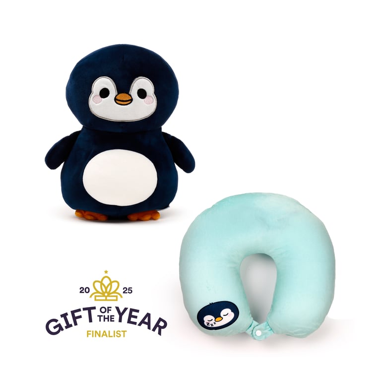Swapseazzz 2-in-1 Travel Pillow and Plush Toy - Nico the Penguin