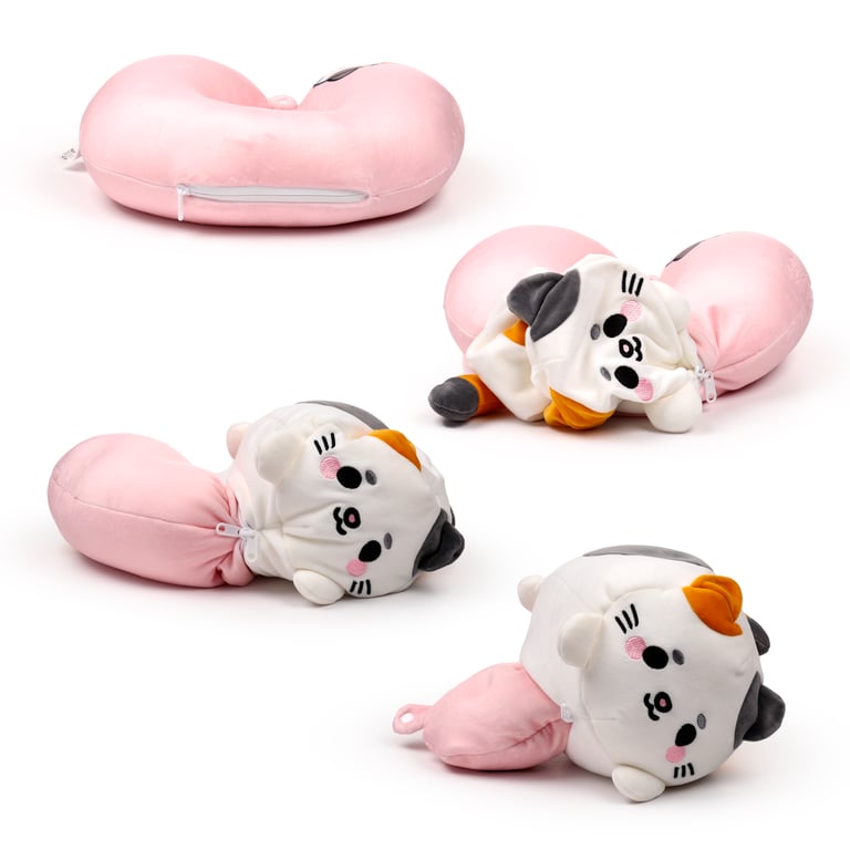 Swapseazzz 2-in-1 Travel Pillow and Plush Toy - Lola the Cat Adoramals