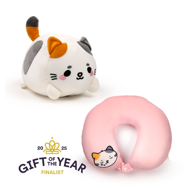 Swapseazzz 2-in-1 Travel Pillow and Plush Toy - Lola the Cat Adoramals