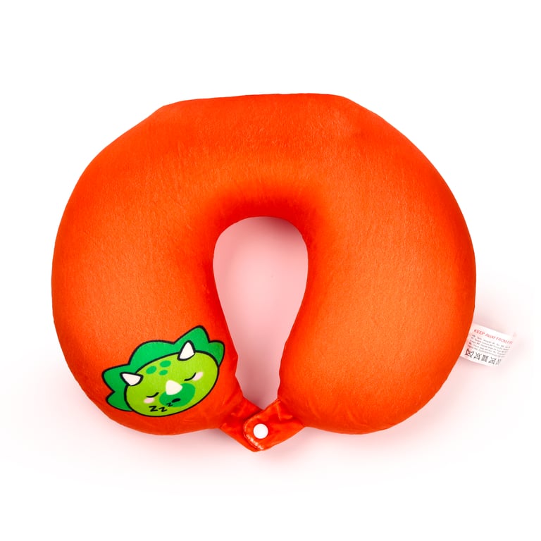 Huck the Dinosaur 2-in-1 Travel Pillow and Plush Toy with Polystyrene Bead Filling