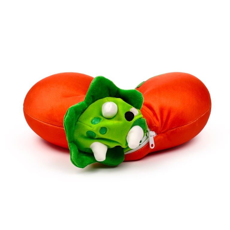 Huck the Dinosaur 2-in-1 Travel Pillow and Plush Toy with Polystyrene Bead Filling