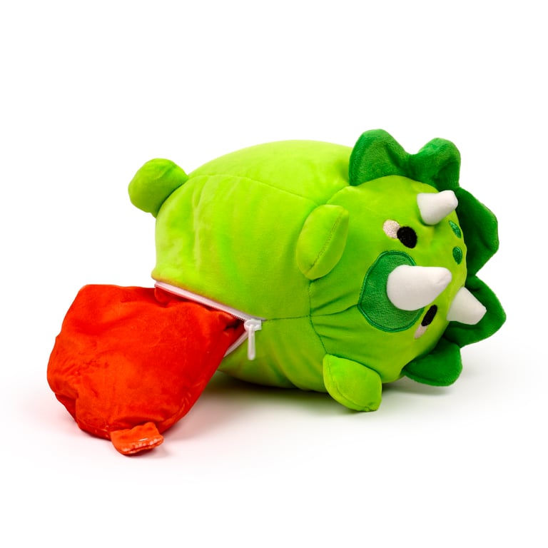 Huck the Dinosaur 2-in-1 Travel Pillow and Plush Toy with Polystyrene Bead Filling