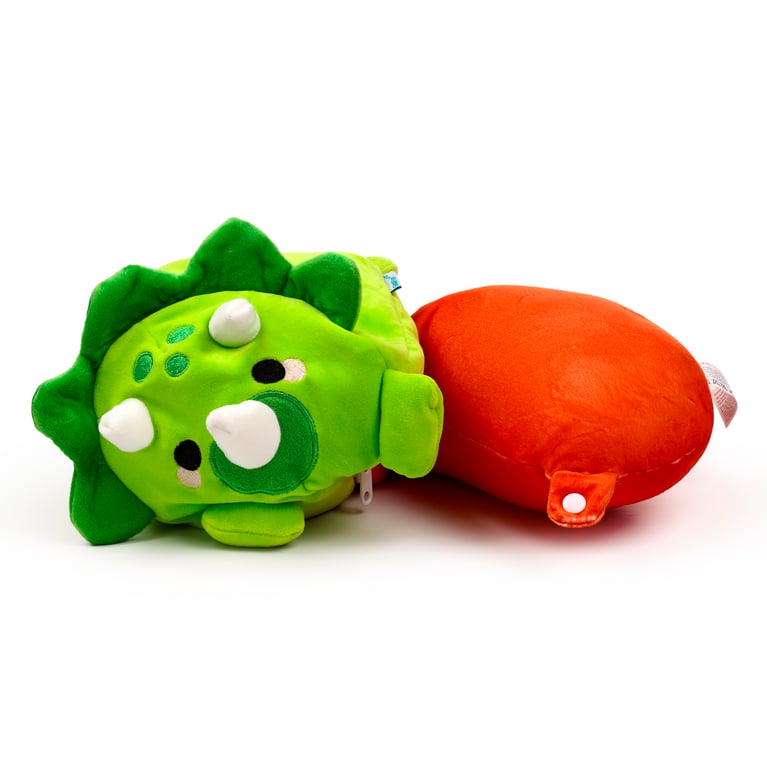 Huck the Dinosaur 2-in-1 Travel Pillow and Plush Toy with Polystyrene Bead Filling
