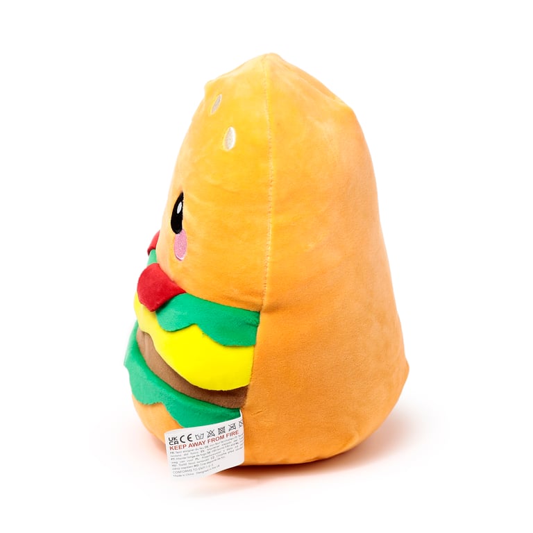 Foodiemals Hammy the Burger - CE Marked Velboa Plush Toy, EN71 Compliant and Soft