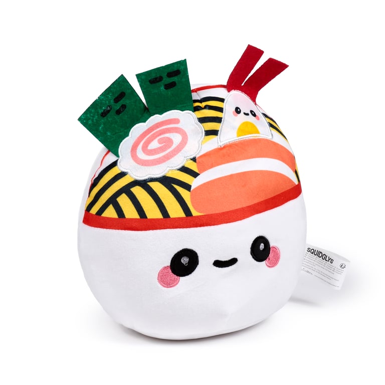 Squidglys Plush Toy - Nori the Ramen Bowl, Velboa CE/UKCA Marked En71 Compliant Plush Toy