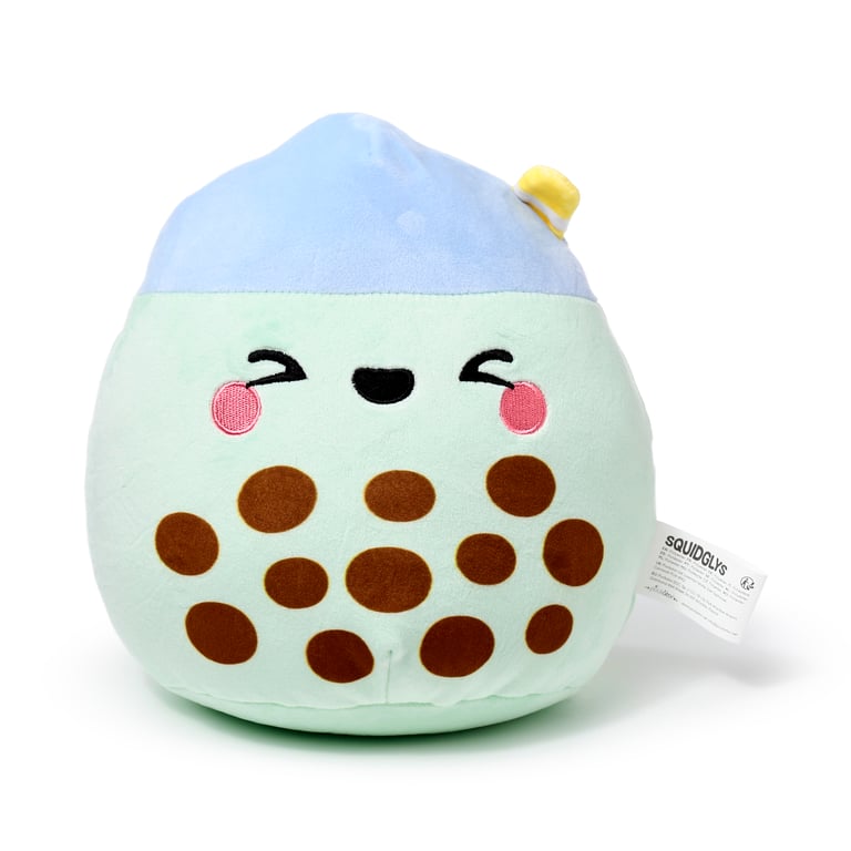 Squidglys Velboa Plush Toy - CE Marked Matcha Bubble Tea En71 Compliant