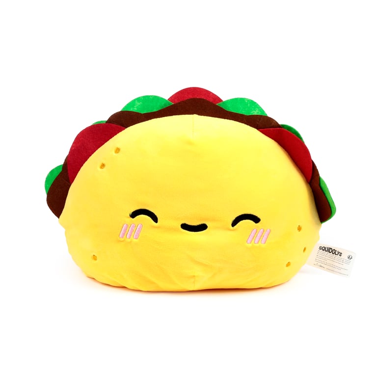 Frida the Taco Squidglys Plush Toy - CE Marked Velboa Soft Toy, EN71 Compliant, Fire Retardant