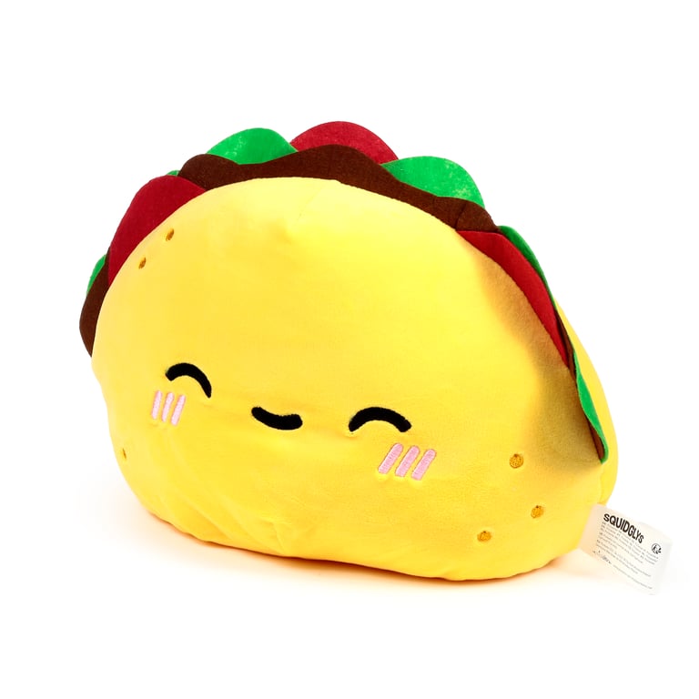 Frida the Taco Squidglys Plush Toy - CE Marked Velboa Soft Toy, EN71 Compliant, Fire Retardant