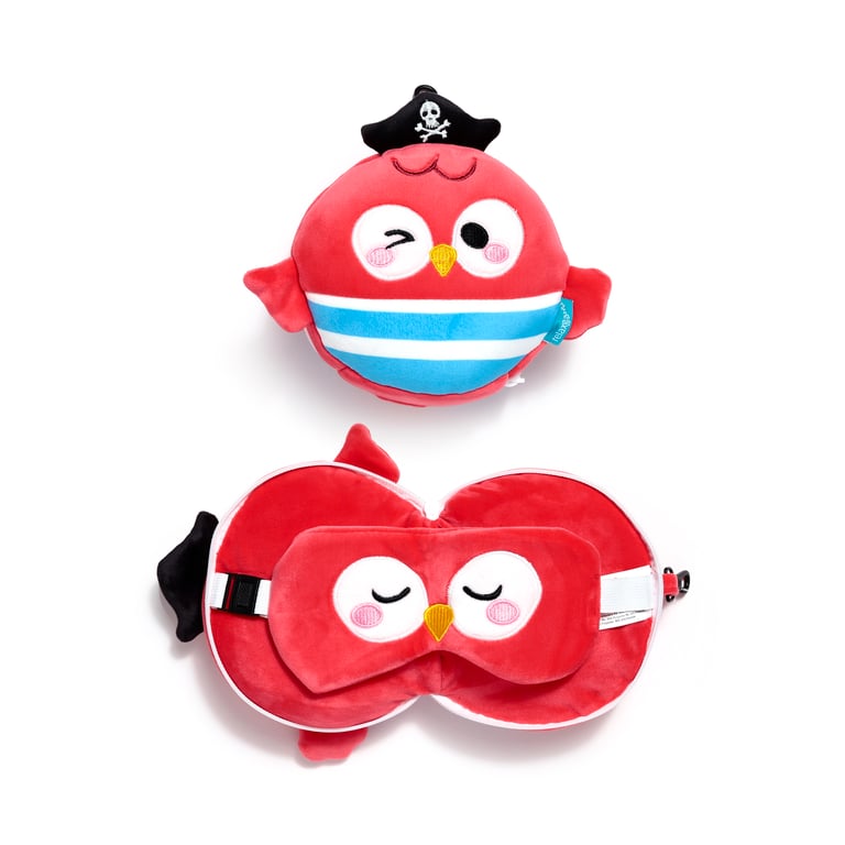 Relaxeazzz Travel Pillow & Eye Mask - Quick Release Pirate Themed Polyester Travel Accessory