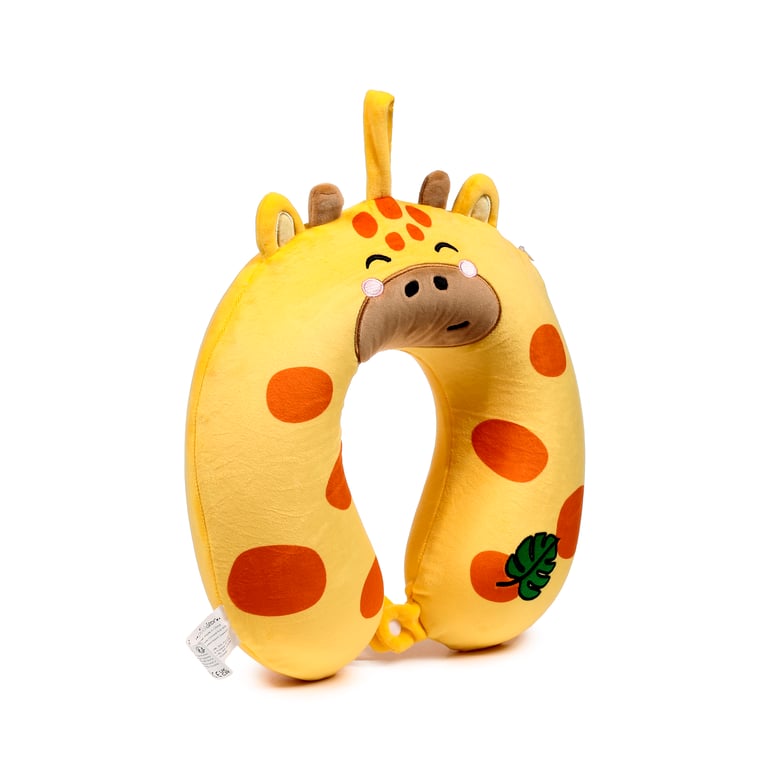 Relaxeazzz Plush Memory Foam Travel Pillow - 95 Polyester & Spandex, Adorable Raffi Giraffe Design