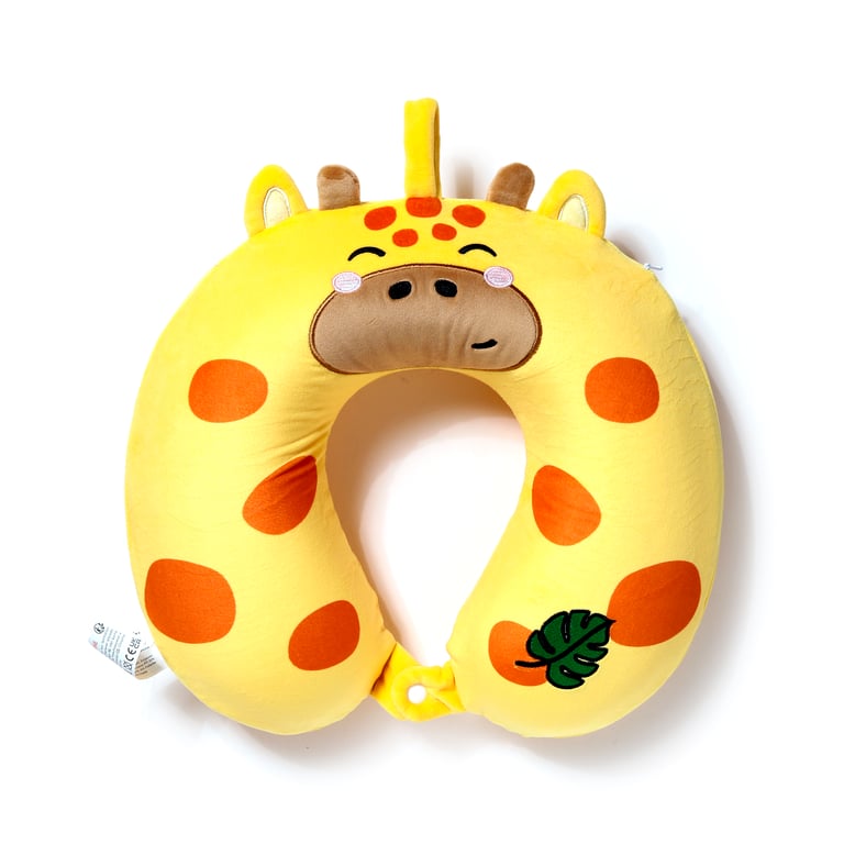 Relaxeazzz Plush Memory Foam Travel Pillow - 95 Polyester & Spandex, Adorable Raffi Giraffe Design
