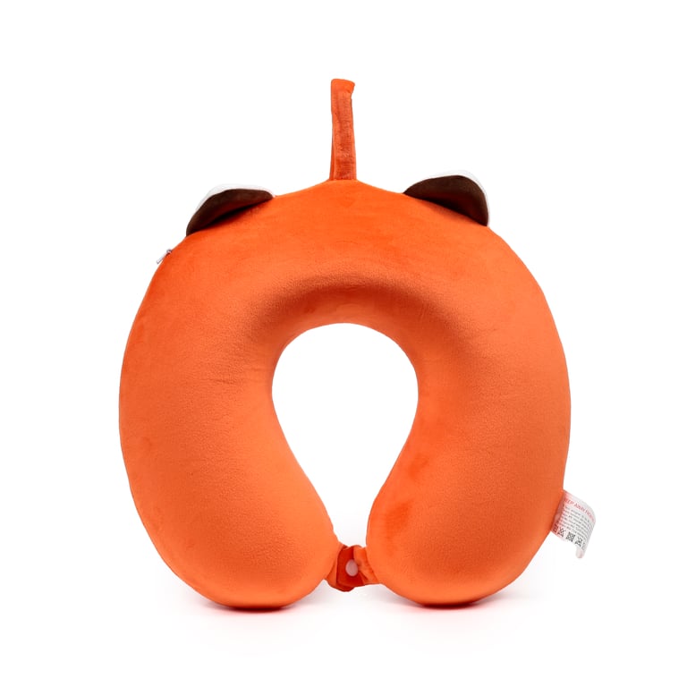 Relaxeazzz Plush Memory Foam Travel Pillow - Adoramals Ru the Red Panda - Soft Polyester & Spandex Construction for Comfortable Travel