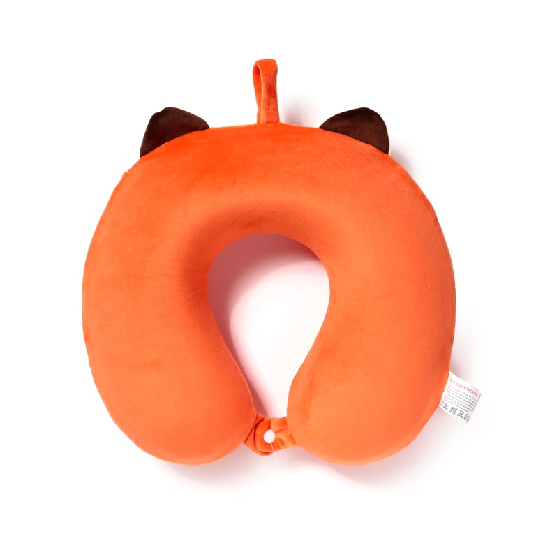 Relaxeazzz Plush Memory Foam Travel Pillow - Adoramals Ru the Red Panda - Soft Polyester & Spandex Construction for Comfortable Travel