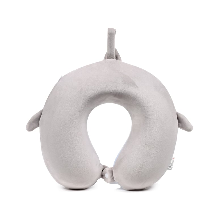 Relaxeazzz Plush Memory Foam Travel Pillow - Archie the Shark with 95 Polyester and Spandex Construction