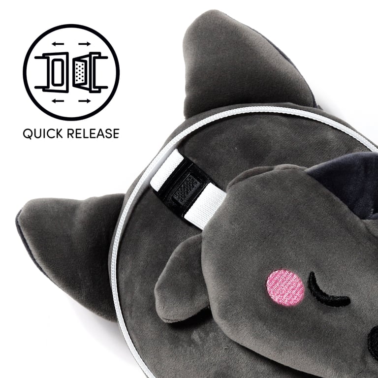 Relaxeazzz Travel Pillow & Eye Mask - Quick Release Polyester Sleep Accessory by Dexter the Bat