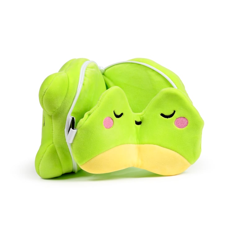 Relaxeazzz Travel Pillow & Eye Mask - Quick Release Polyester Novelty Gift for Him or Her