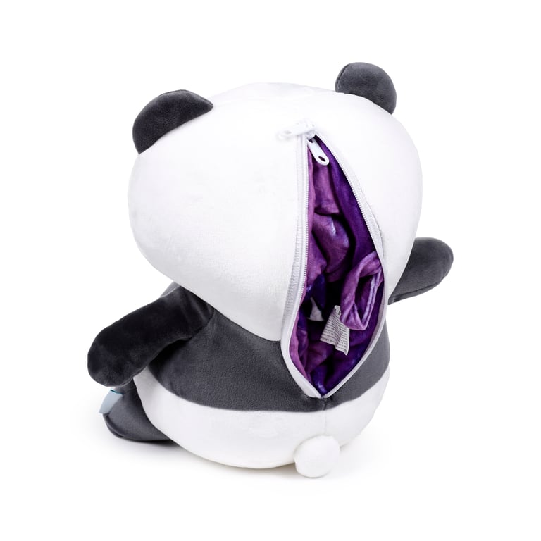 Adoramals Susu the Panda 2-in-1 Travel Pillow and Plush Toy with Horseshoe Shape Design