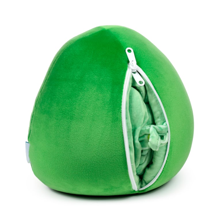 Foodiemals Pedro 2-in-1 Swappable Travel Pillow & Plush Toy - Avocado Design with Polystyrene Bead Filling