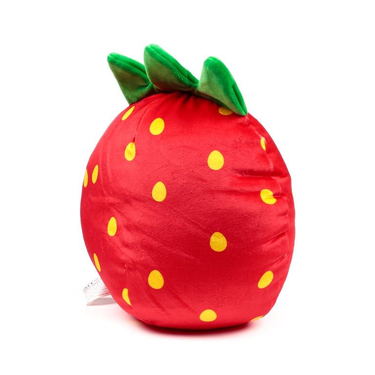 Squidglys Plush Toy - Foodiemals Elidi the Strawberry CE Marked Safety Soft Velboa Fabric Strawberry Themed Toy