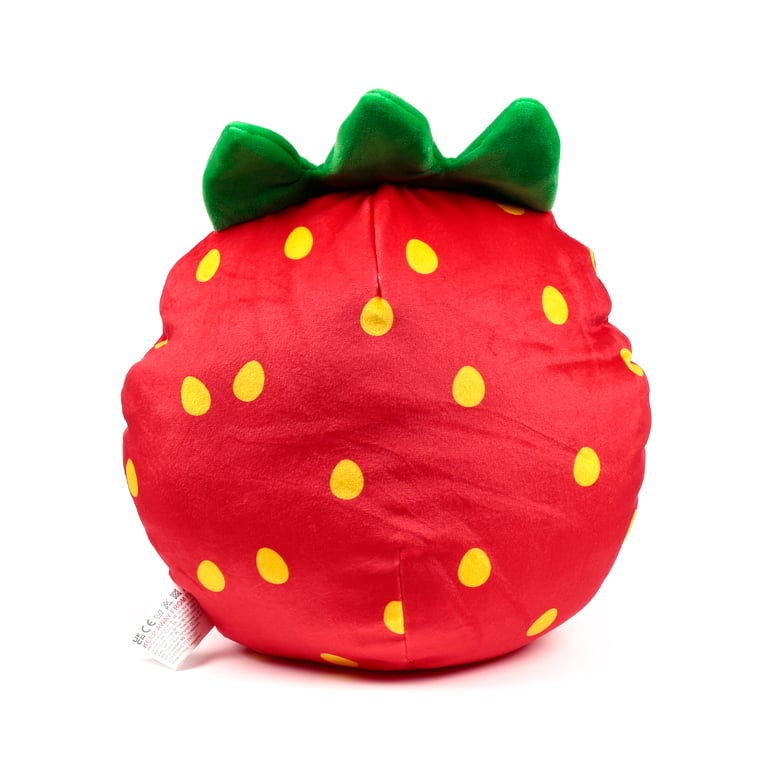 Squidglys Plush Toy - Foodiemals Elidi the Strawberry CE Marked Safety Soft Velboa Fabric Strawberry Themed Toy