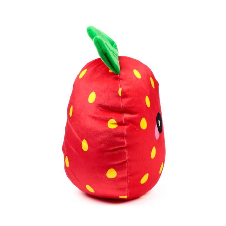 Squidglys Plush Toy - Foodiemals Elidi the Strawberry CE Marked Safety Soft Velboa Fabric Strawberry Themed Toy