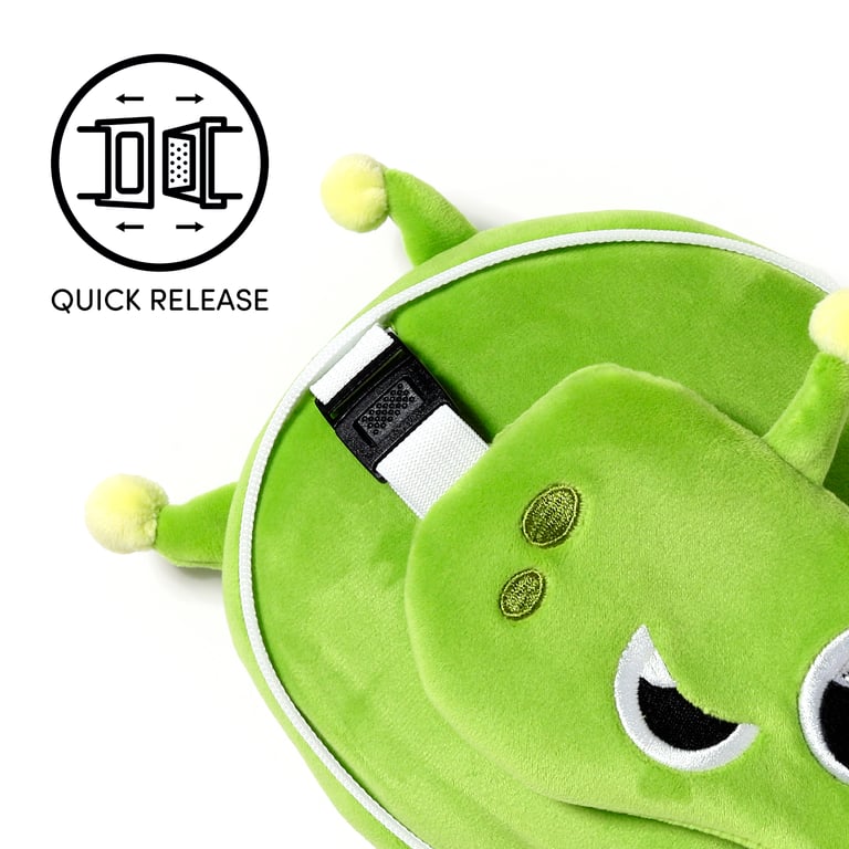 Relaxeazzz Travel Pillow & Eye Mask - Space Cadet Alien with Quick Release Eye Mask and Comfortable Polyester Design