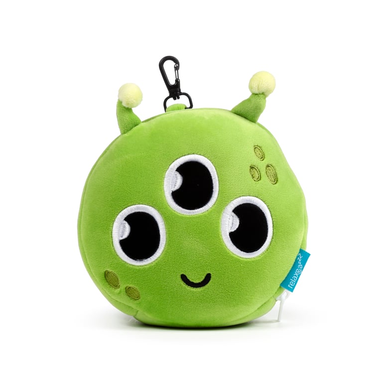 Relaxeazzz Travel Pillow & Eye Mask - Space Cadet Alien with Quick Release Eye Mask and Comfortable Polyester Design