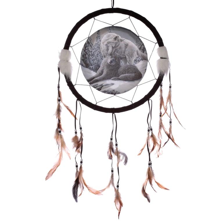 Lisa Parker Licensed Medium Wolf Dreamcatcher - Faux Fur and Polyester