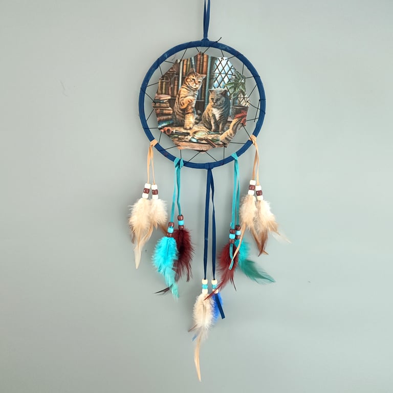 Lisa Parker Licensed Cat Dreamcatcher - Medium Polyester Feathered Design