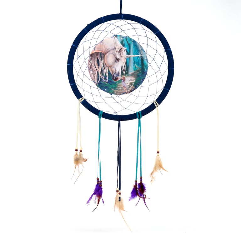Lisa Parker Fairy Whispers Unicorn Licensed Dreamcatcher - Medium Polyester and Feathered Design