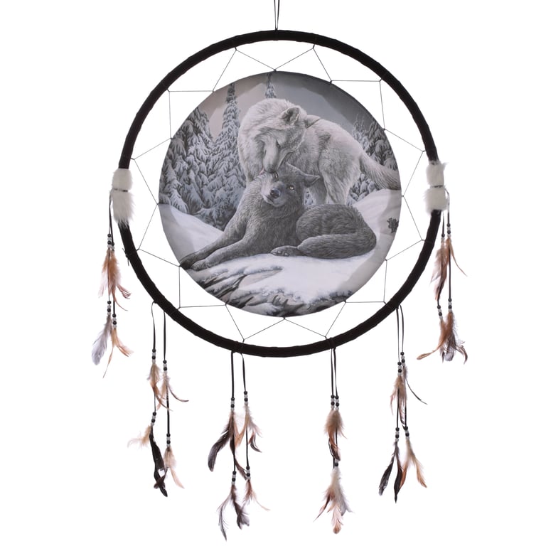 Large Licensed Dreamcatcher - Wolf Design by Lisa Parker
