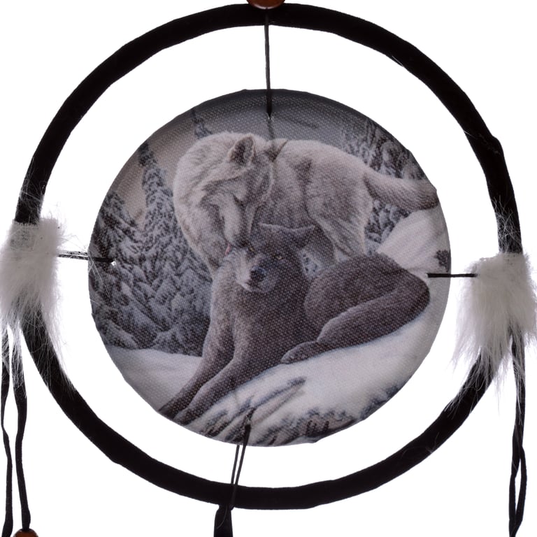 Lisa Parker Licensed Small Wolf Dreamcatcher (Polyester & Faux Fur)