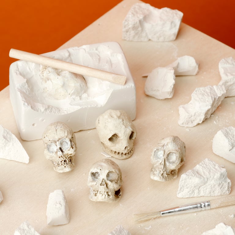 Fun Excavation Dig It Out Kit - Human Skull Resin Gypsum Sand CE Marked Educational Toy Set for Supervised Children
