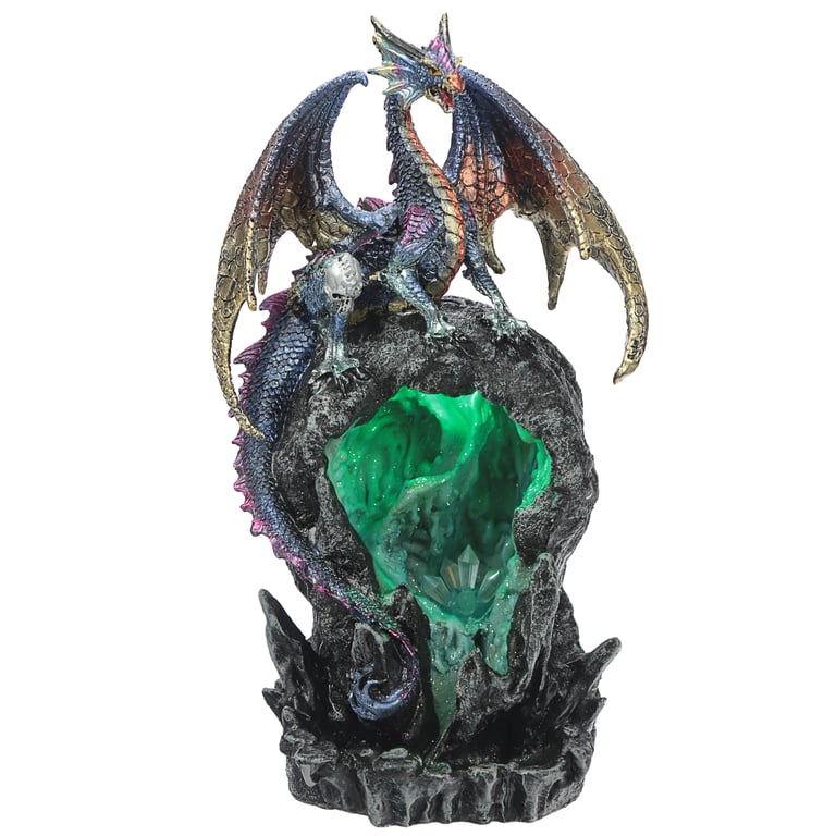 Fantasy LED Backflow Incense Burner - Ice Dragon Dark Legends, LED, Mist, Heatproof Home Decor Burner