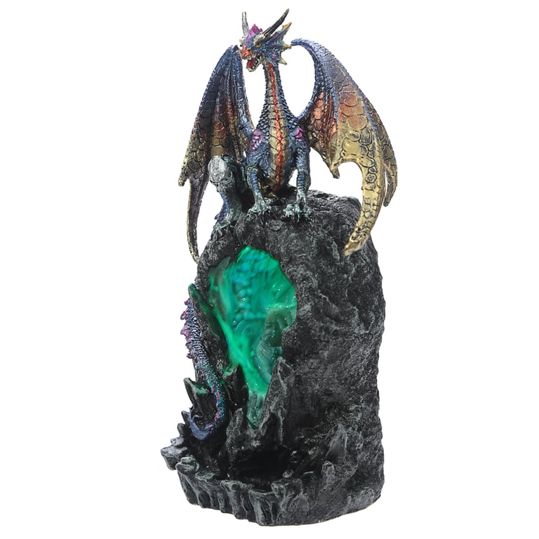 Fantasy LED Backflow Incense Burner - Ice Dragon Dark Legends, LED, Mist, Heatproof Home Decor Burner