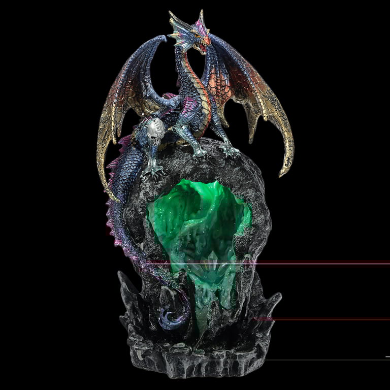 Fantasy LED Backflow Incense Burner - Ice Dragon Dark Legends, LED, Mist, Heatproof Home Decor Burner
