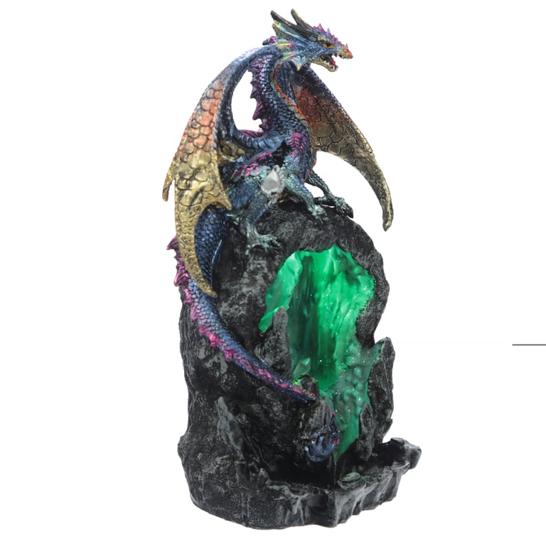 Fantasy LED Backflow Incense Burner - Ice Dragon Dark Legends, LED, Mist, Heatproof Home Decor Burner