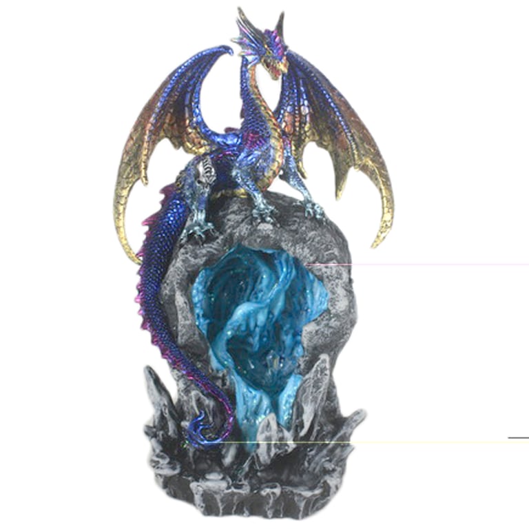 Fantasy LED Backflow Incense Burner - Ice Dragon Dark Legends, LED, Mist, Heatproof Home Decor Burner