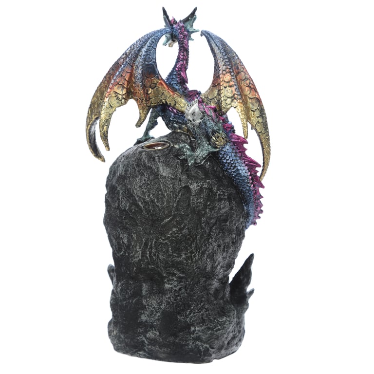 Fantasy LED Backflow Incense Burner - Ice Dragon Dark Legends, LED, Mist, Heatproof Home Decor Burner