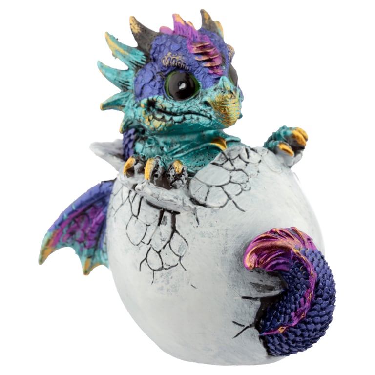 Resin Dragon Hatching Egg Figurine - Decorative Home Decoration