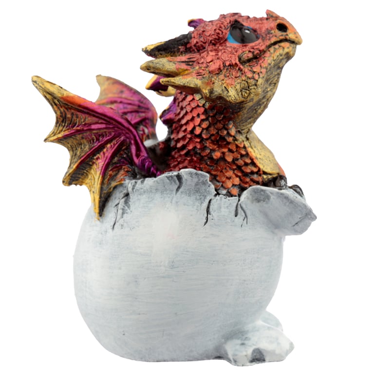 Resin Dragon Hatching Egg Figurine - Decorative Home Decoration