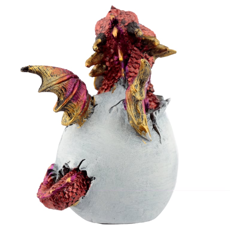 Resin Dragon Hatching Egg Figurine - Decorative Home Decoration