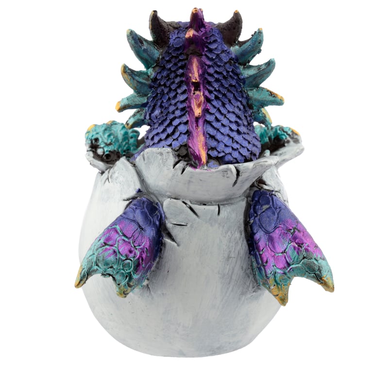 Resin Dragon Hatching Egg Figurine - Decorative Home Decoration
